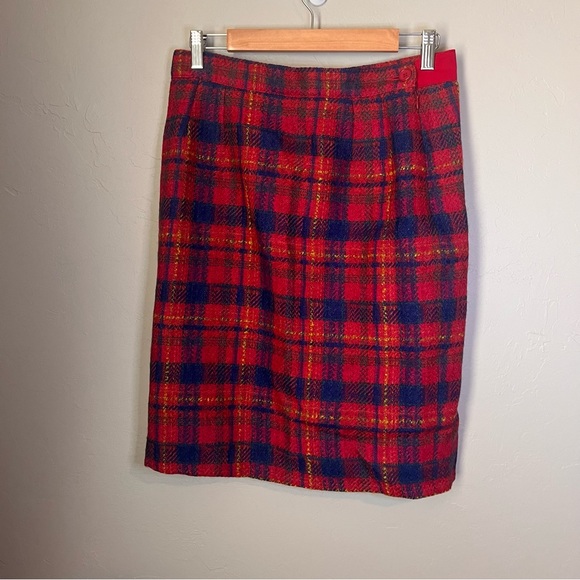 Rare Yves Saint Laurent Wool Plaid Skirt - Picture 6 of 9